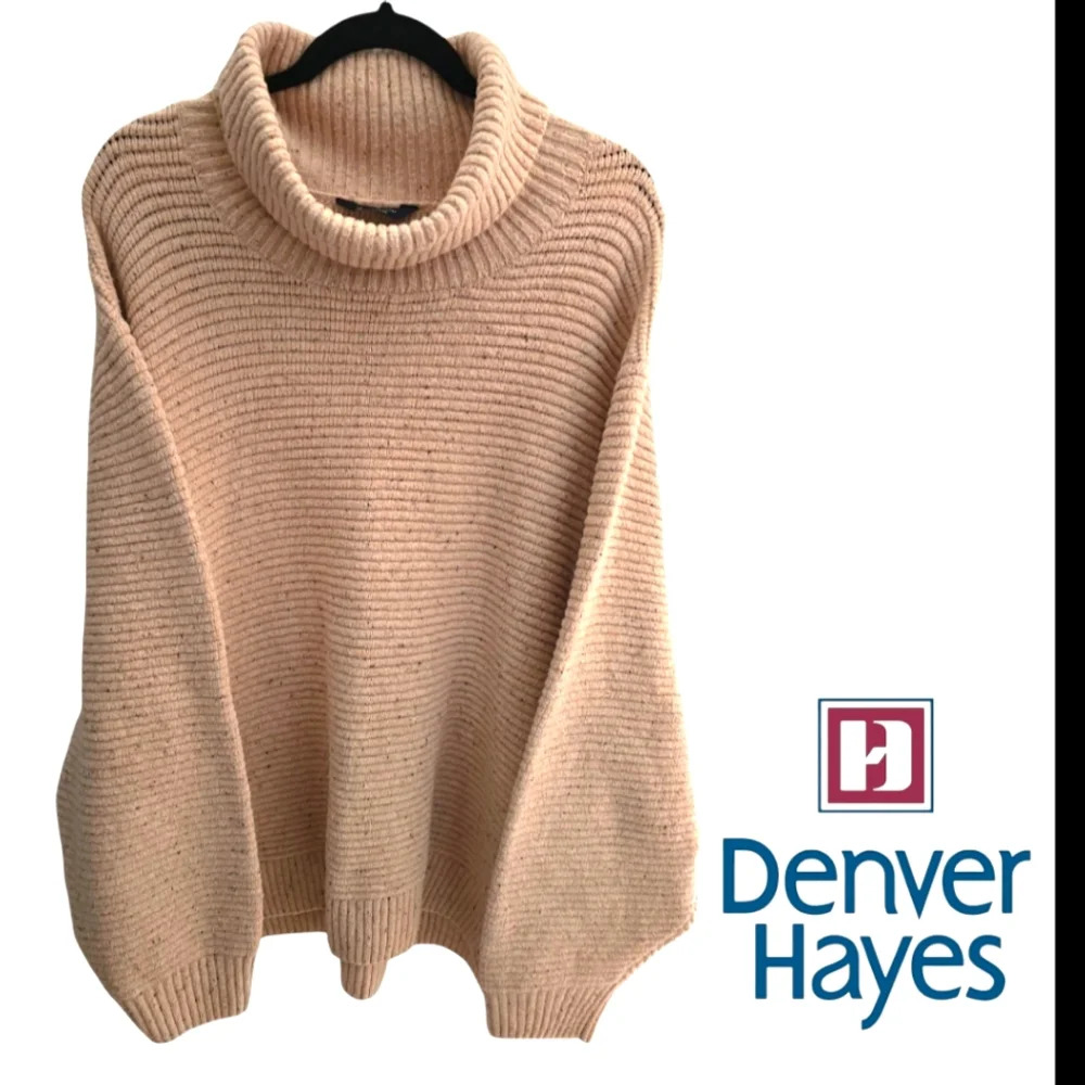 Denver Hayes Oversized Knit Sweater Cream Confetti Plus Size XXL